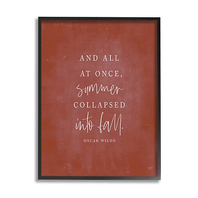 Stupell Industries Oscar Wilde Fall Quote Framed Giclee Art