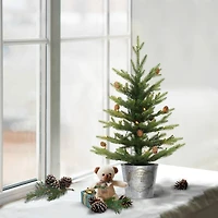 6 Pack: 2ft. Pre-Lit Artificial Christmas Tree in Metal Pot, Clear Lights