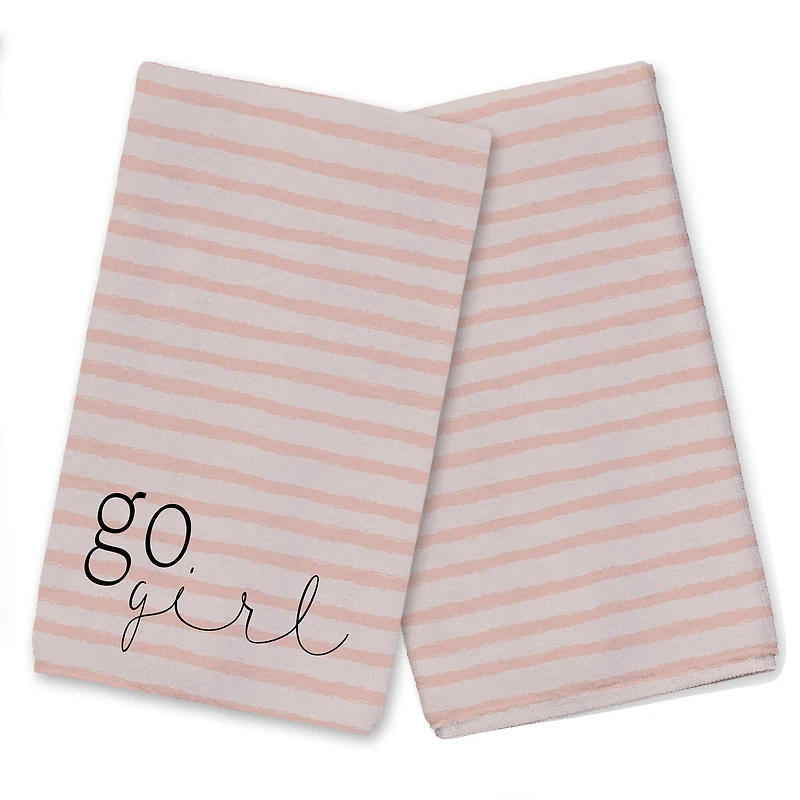 Go Girl Stripes 16" x 25" Tea Towel - Set of 2