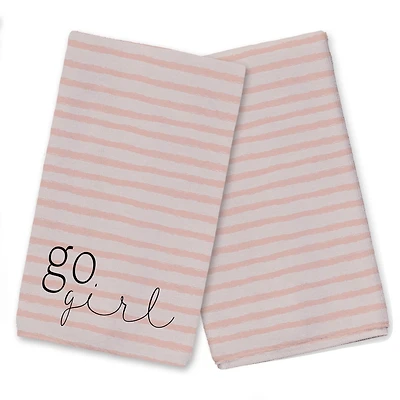 Go Girl Stripes 16" x 25" Tea Towel - Set of 2