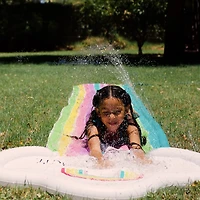 Rae Dunn 16ft. Splish Splash Rainbow Slide & Ride with Sprinkler