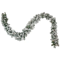 9ft. Pre-Lit Christmas Artificial Flocked Madison Pine Garland