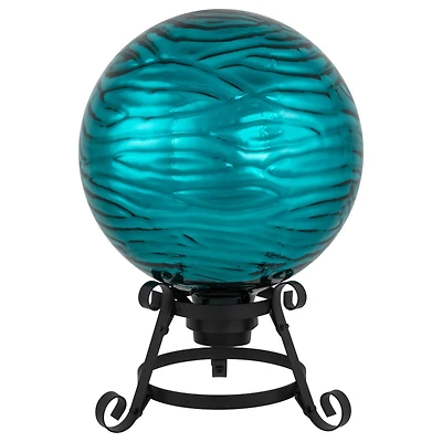 10" Turquoise Wave Outdoor Garden Gazing Ball