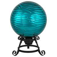 10" Turquoise Wave Outdoor Garden Gazing Ball