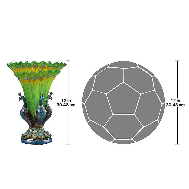 Design Toscano® 12" Grand Plumage Peacock Sculptural Vase