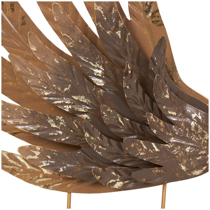 18" Gold Bird Wing Tabletop Sculpture Set