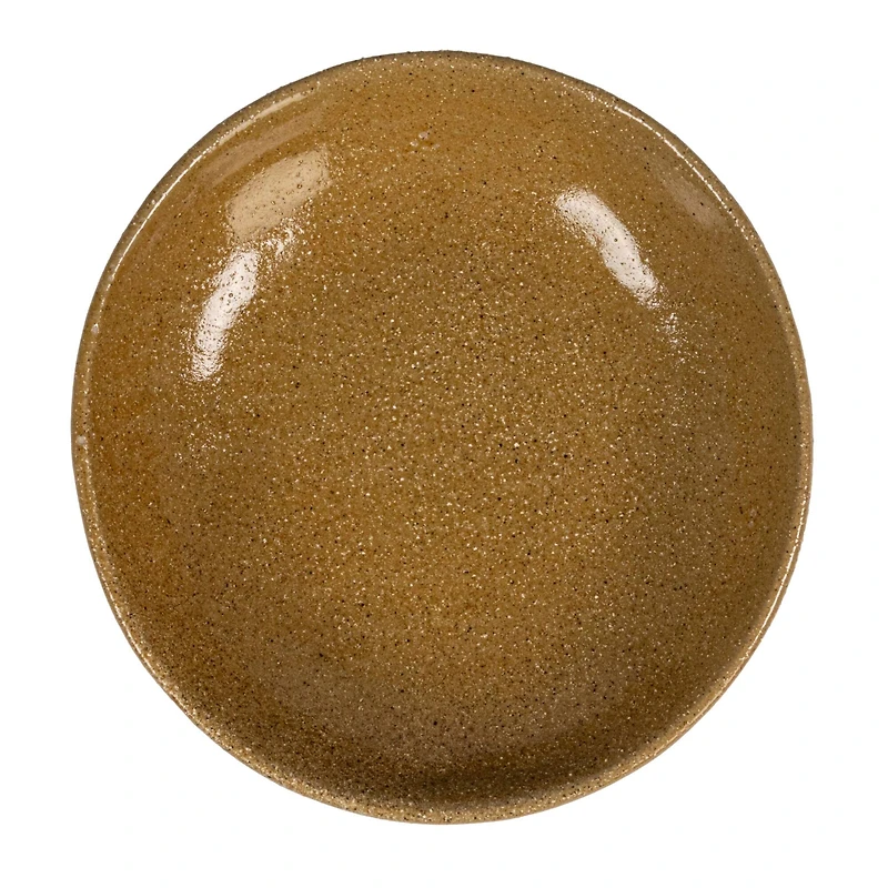 Hello Honey® 8" Taupe Stoneware Footed Pedestal Bowl with Handles