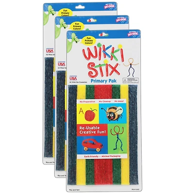 Wikki Stix® Primary Pak 8" Reusable Craft Pack, 3ct.
