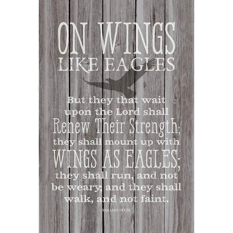 On Wings Like Eagles Wood Plaque