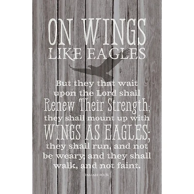 On Wings Like Eagles Wood Plaque