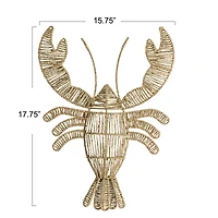 Hello Honey 17.75" Coastal Catch Natural Seagrass Lobster Wall Décor