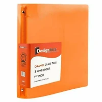 JAM Paper 1.5" Orange Plastic 3-Ring Binders, 2ct.