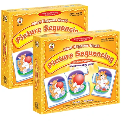 Carson Dellosa Education® What Happens Next? Picture Sequencing Puzzle Game, Pack of 2