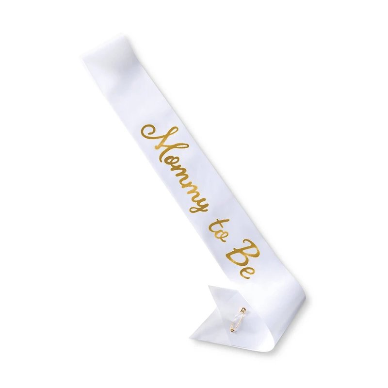 5ft. White & Gold Mommy to Be Sash by Celebrate It™