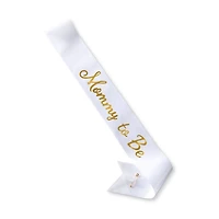 5ft. White & Gold Mommy to Be Sash by Celebrate It™