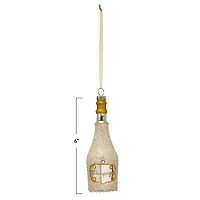 Hello Honey® 6" Gold Glass Champagne Bottle Ornament