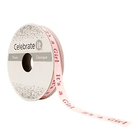 12 Pack: 3/8" x 7yd. Satin It's a Girl Ribbon by Celebrate It®