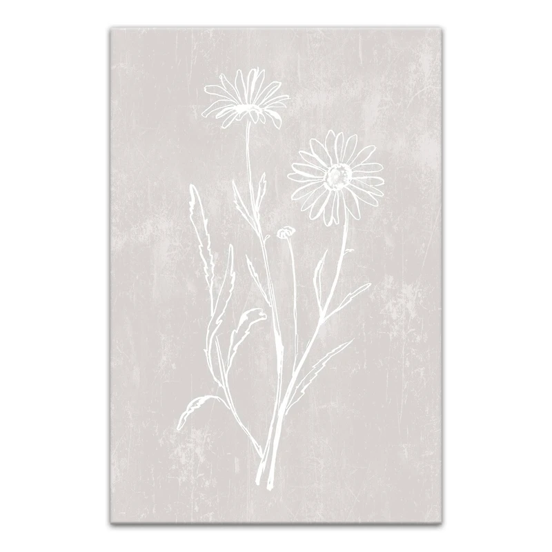 Simple White Floral I Canvas Wall Art
