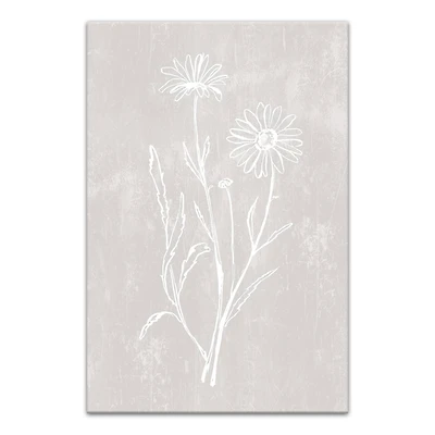 Simple White Floral I Canvas Wall Art