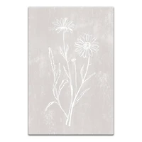 Simple White Floral I Canvas Wall Art