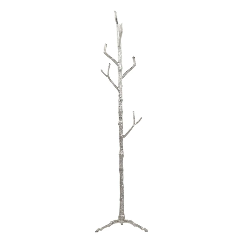 Silver Aluminum Eclectic Coat Rack, 71" x  17" x  17"