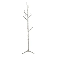 Silver Aluminum Eclectic Coat Rack, 71" x  17" x  17"