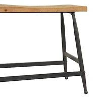 Brown Metal Industrial Bench 19" x 48" x 13"