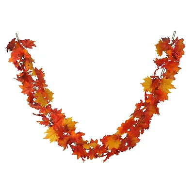 6ft. Orange, Red & Yellow Maple Leaf & Berries Chain Garland by Ashland®