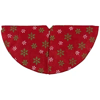 20" Red Metallic & Snowflake Print Mini Tree Skirt