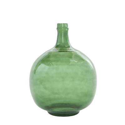 Hello Honey® 13" Transparent Green Vintage Glass Bottle