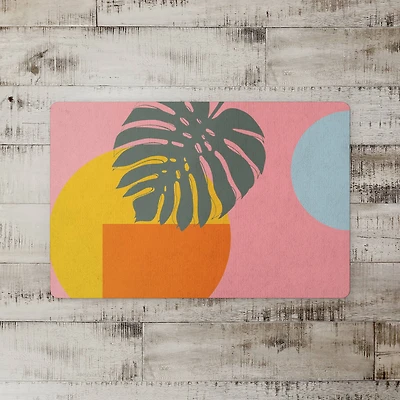 Abstract Leaf And Sun 27" x 18" Floor Mat