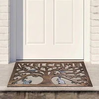 Copper Animals in Tree Welcome Doormat