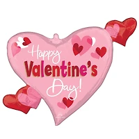 24" Happy Valentine's Day Swirly Hearts Foil Mylar Balloon