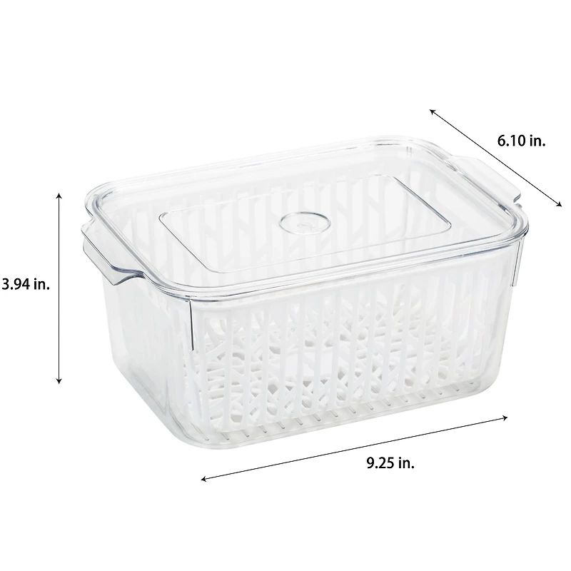 Kitchen Details Clear Storage Container with Strainer