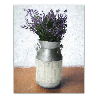 Lavendar Bundle In Vase  16" x 20" Canvas Wall Art