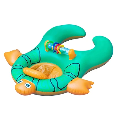 Swim Central 3ft. Green & Orange Turtle Baby & Mom Inflatable Swimming Pool Seat