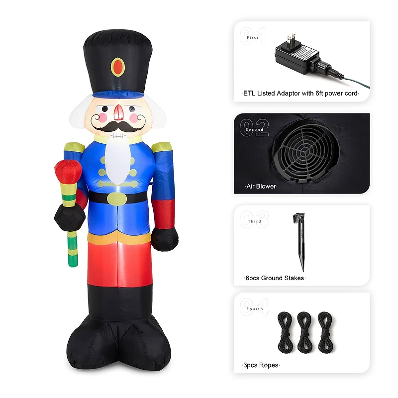 Glitzhome® 8ft. Inflatable Nutcracker With Lights