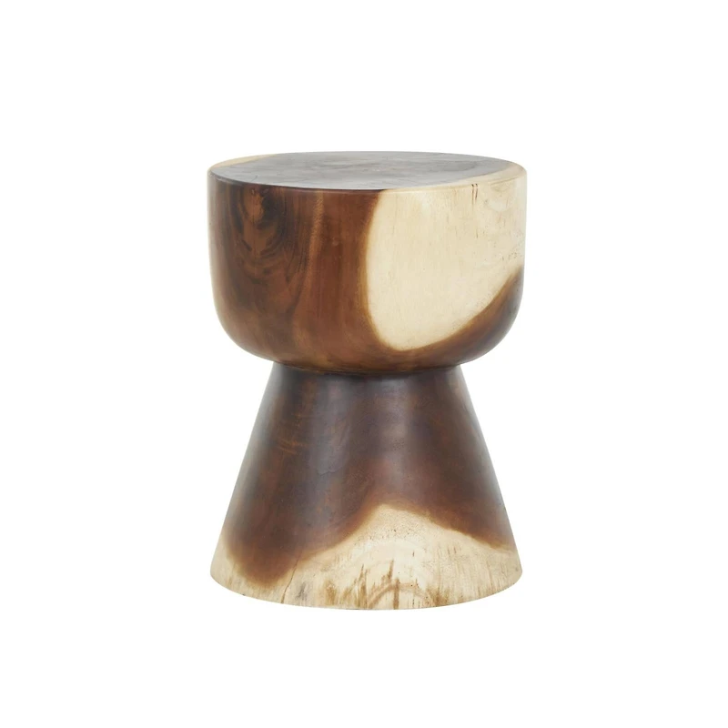 18" Brown Wood Grain Accent Table