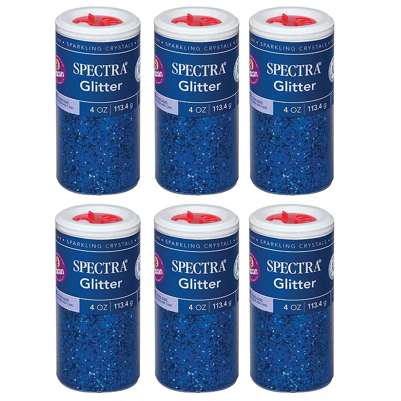Spectra Glitter 4oz. Blue, 6ct.