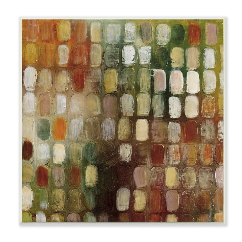 Stupell Industries Earth Tone Oval Abstract Pattern Wooden Wall Plaque