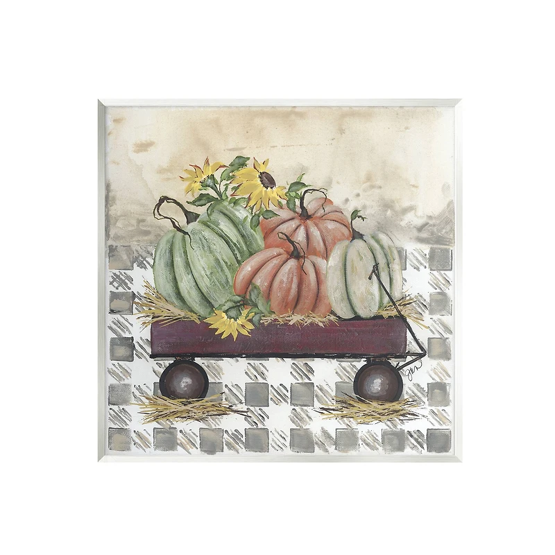 Stupell Industries Pumpkin Harvest Wagon Wall Plaque Art