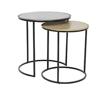 20" Black Aluminum Industrial Accent Table Set