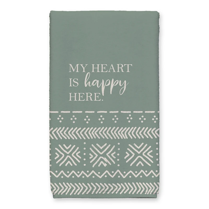Sage Happy Heart Tea Towel Set