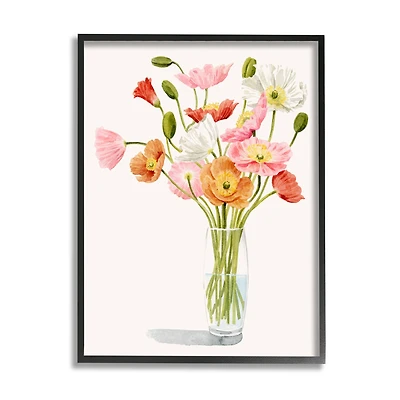 Stupell Industries Vivid Poppies Glass Floral Bouquet Arrangement Framed Giclee Art