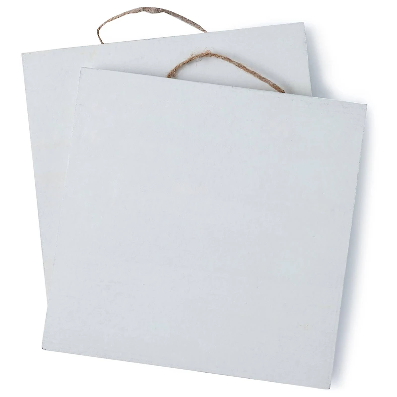 10" x 10" Whitewashed Wood Square Plaques by Make Market®, 2ct.