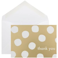 JAM Paper 3.5" x 4.875" Gold Polka Dot Thank You Cards & Envelopes, 10ct.
