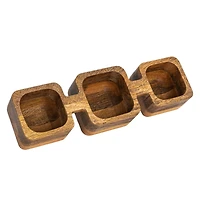 Hello Honey® Natural 3-Section Mango Wood Dish