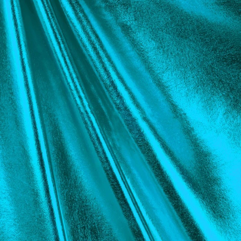 Turquoise Foil Metallic Spandex