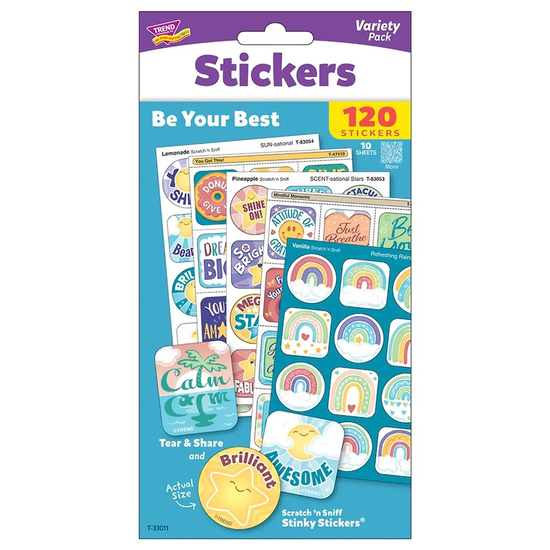 TREND Enterprises® Be Your Best Mixed Stickers Variety Pack, 120 Per Pack, 2 Packs