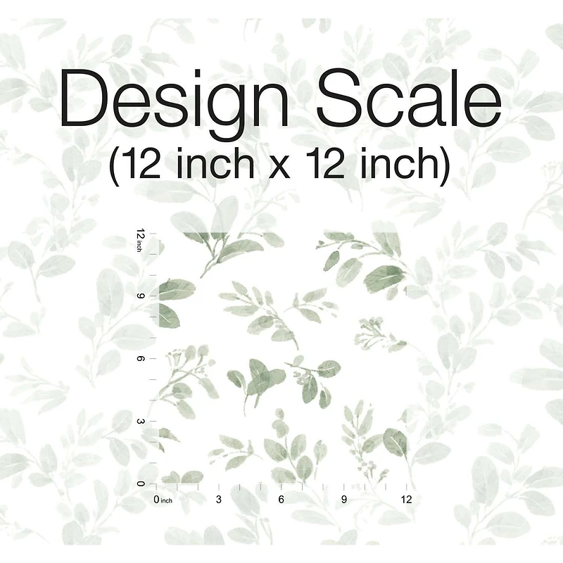 RoomMates Green Dancing Leaves Peel & Stick Wallpaper